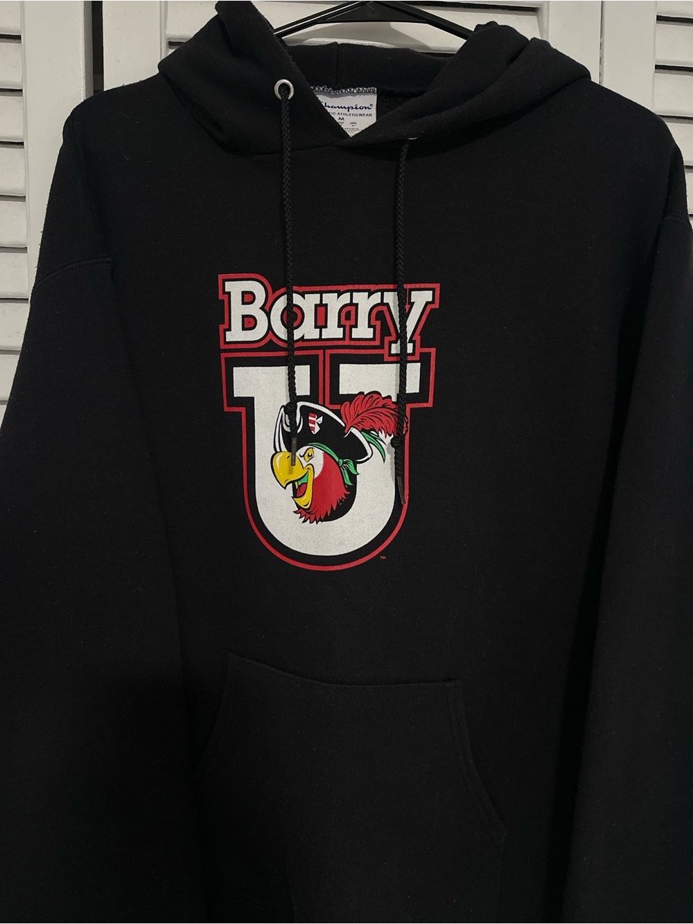 Champion Black Pullover Sweater with Barry University Pirate Logo